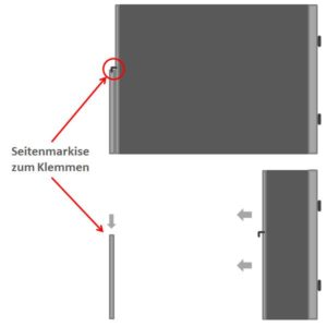 Seitenmarkise zum Klemmen